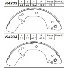 K4233 ASIMCO Комплект тормозных колодок