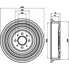 8DT 355 301-531 HELLA PAGID Тормозной барабан