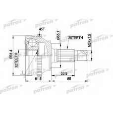 PCV1090 PATRON Шарнирный комплект, приводной вал