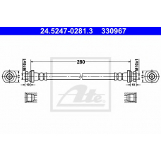 24.5247-0281.3 ATE Тормозной шланг