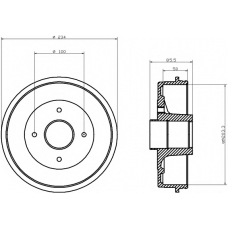 8DT 355 300-241 HELLA PAGID Тормозной барабан