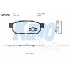 BP-2005 KAVO PARTS Комплект тормозных колодок, дисковый тормоз