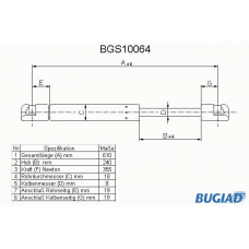 BGS10064 BUGIAD Газовая пружина, крышка багажник