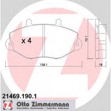 21469.190.1 ZIMMERMANN Комплект тормозных колодок, дисковый тормоз