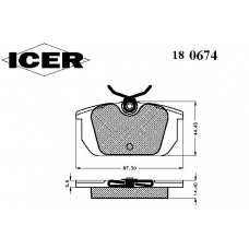 180674 ICER Комплект тормозных колодок, дисковый тормоз