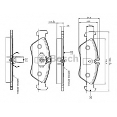 0 986 TB2 032 BOSCH Комплект тормозных колодок, дисковый тормоз