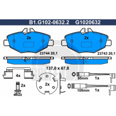 B1.G102-0632.2 GALFER Комплект тормозных колодок, дисковый тормоз