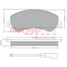 1170290 METZGER Комплект тормозных колодок, дисковый тормоз