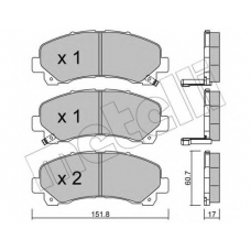 22-0902-0 METELLI Комплект тормозных колодок, дисковый тормоз