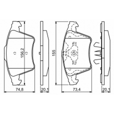 0 986 494 202 BOSCH Комплект тормозных колодок, дисковый тормоз