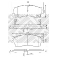 6807 MAPCO Комплект тормозных колодок, дисковый тормоз