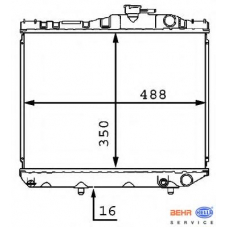 8MK 376 707-571 HELLA Радиатор, охлаждение двигателя