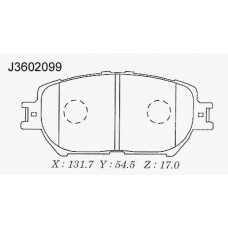 J3602099 NIPPARTS Комплект тормозных колодок, дисковый тормоз