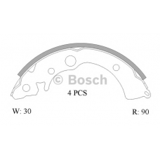 0 986 AB0 803 BOSCH Комплект тормозных колодок