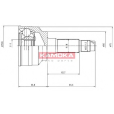 7068 KAMOKA Шарнирный комплект, приводной вал