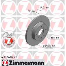 430.1487.20 ZIMMERMANN Тормозной диск