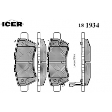181934 ICER Комплект тормозных колодок, дисковый тормоз