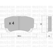 22-0419-0 METELLI Комплект тормозных колодок, дисковый тормоз