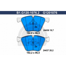 B1.G120-1076.2 GALFER Комплект тормозных колодок, дисковый тормоз