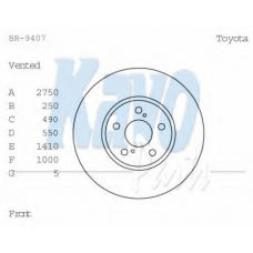 BR-9407 KAVO PARTS Тормозной диск