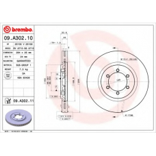 09.A302.11 BREMBO Тормозной диск