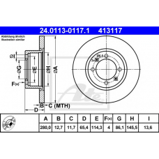 24.0113-0117.1 ATE Тормозной диск