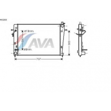 HY2203 AVA Радиатор, охлаждение двигателя