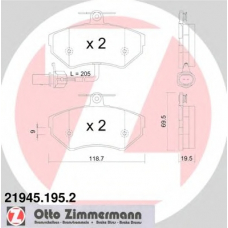 21945.195.2 ZIMMERMANN Комплект тормозных колодок, дисковый тормоз