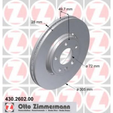 430.2602.00 ZIMMERMANN Тормозной диск