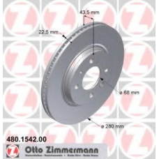 480.1542.00 ZIMMERMANN Тормозной диск