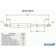 BGS10675 BUGIAD Газовая пружина, капот