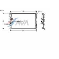 PE2339 AVA Радиатор, охлаждение двигателя