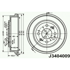 J3404009 NIPPARTS Тормозной барабан