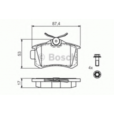 0 986 494 515 BOSCH Комплект тормозных колодок, дисковый тормоз