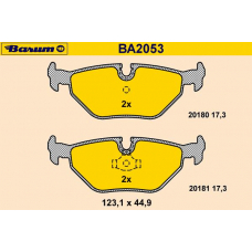 BA2053 BARUM Комплект тормозных колодок, дисковый тормоз