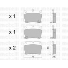 22-0484-0 METELLI Комплект тормозных колодок, дисковый тормоз