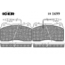 181699 ICER Комплект тормозных колодок, дисковый тормоз