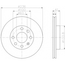 8DD 355 100-811 HELLA Тормозной диск