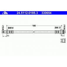 24.5112-0185.3 ATE Тормозной шланг