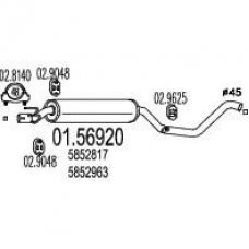 01.56920 MTS Средний глушитель выхлопных газов