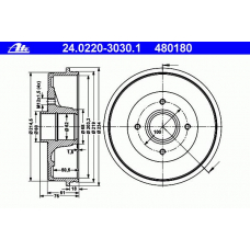 24.0220-3030.1 ATE Тормозной барабан