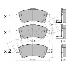 22-0795-0 METELLI Комплект тормозных колодок, дисковый тормоз