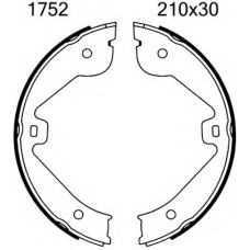 01752 BSF Комплект тормозных колодок, стояночная тормозная с