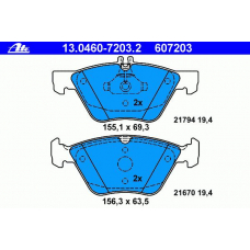 13.0460-7203.2 ATE Комплект тормозных колодок, дисковый тормоз
