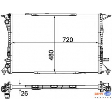 8MK 376 753-491 HELLA Радиатор, охлаждение двигателя