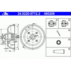 24.0220-0712.2 ATE Тормозной барабан
