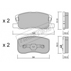 956.0 TRUSTING Комплект тормозных колодок, дисковый тормоз