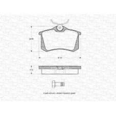 363702160413 MAGNETI MARELLI Комплект тормозных колодок, дисковый тормоз