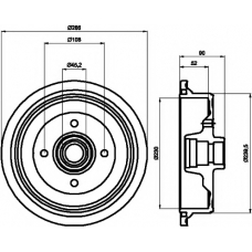 8DT 355 301-681 HELLA PAGID Тормозной барабан