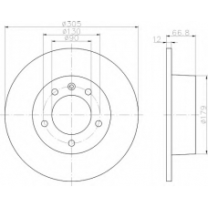 8DD 355 108-291 HELLA Тормозной диск